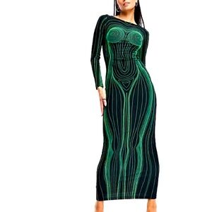 Kript Body Illusion Maxi Dress, Size S